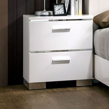 Nightstand w/ USB, White