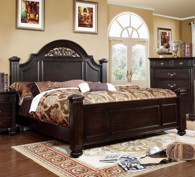 Cal.King Bed, Dark Walnut