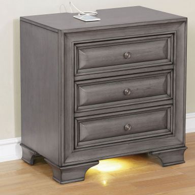 Nightstand w/ USB, Gray