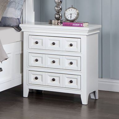 Nightstand w/ USB, White