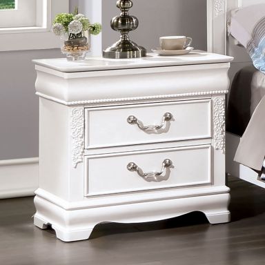 Nightstand w/ USB, White