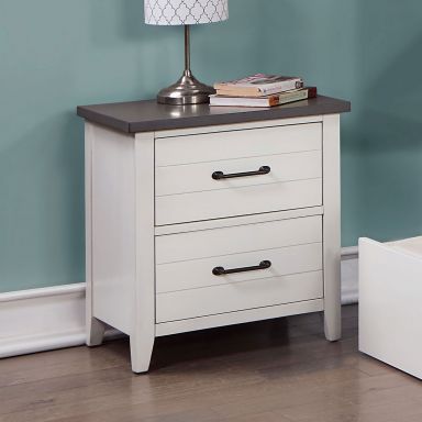 Nightstand, White/Gray