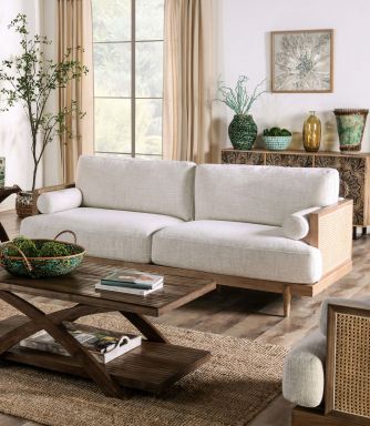Sofa, Beige/Light Oak