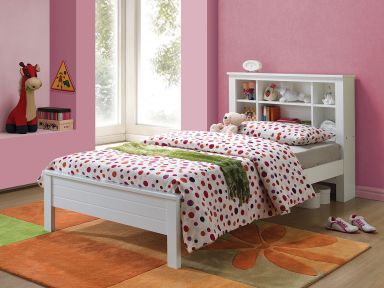 Yara Wooden Teenager Twin Bed (White)