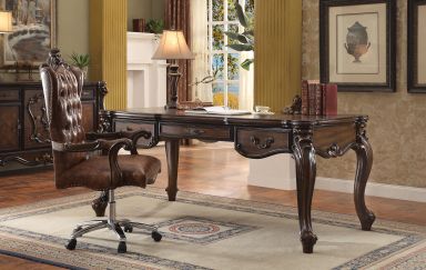 Versailles 27"W Swivel & Adjustable Height Executive Office Chair (Two Tone Light Brown Synthetic Le