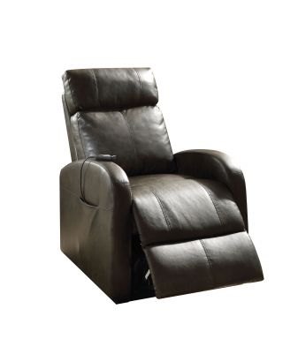 Ricardo 28"W Upholstered Power  Motion Recliner w/Lift (Brown Synthetic Leather)