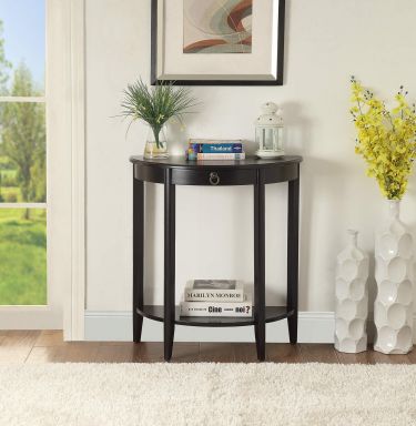 Justino II Half-Moon Console Table (Black)