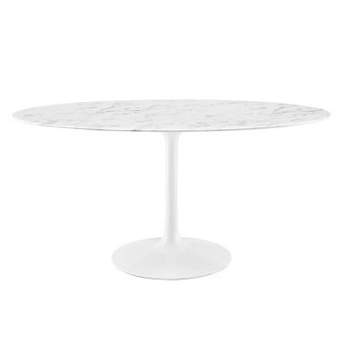 Lippa 60" Oval Faux Marble Dining Table by Modway