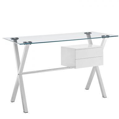 Stasis Glass Top Office Desk by Modway