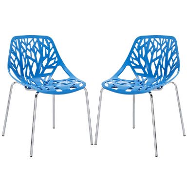 Stencil Plastic Dining Side Chair Set of 2 by Modway