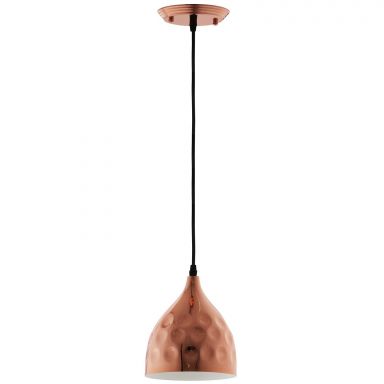 Dimple 6.5" Bell-Shaped Rose Gold Pendant Light by Modway