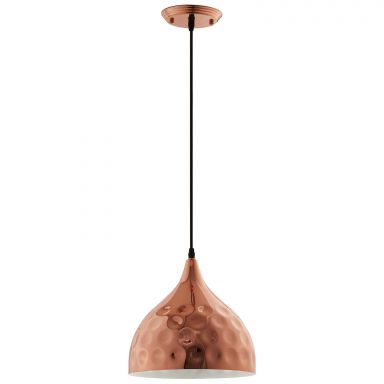 Dimple 11" Bell-Shaped Rose Gold Pendant Light by Modway