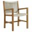 Vienna 3-Piece Outdoor Patio Teak and Rope Dining Set with Armchairs by Modway