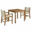 Vienna 3-Piece Outdoor Patio Teak and Rope Dining Set with Armchairs by Modway