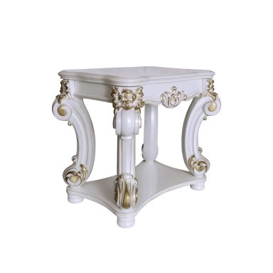 Vendome Rectangular Side Table (Antique Pearl Finish)