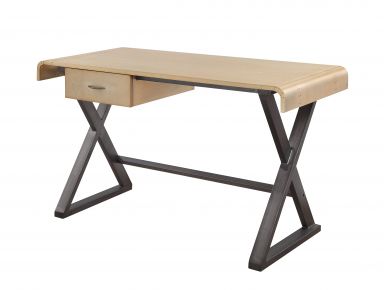 Danton 1 Drawer 50"L Executive Writing Desk (Gold Aluminum)