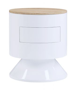 Otith 19"Dia Round Accent Table (White High Gloss)