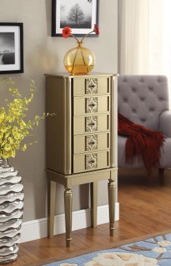 Tammy 16"Wide Jewelry Armoire w/4 Drawers (Gold)