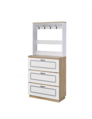 Hewett 32"L Shoe Cabinet (Light Oak & White Finish)