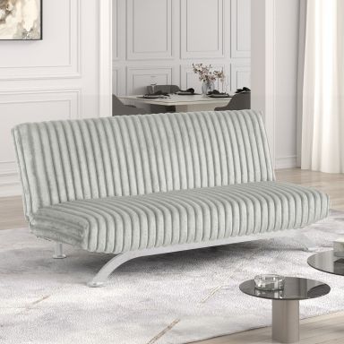 Futon Sofa Bed, Light Gray