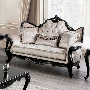 Loveseat, Black/Off-White
