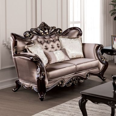 Loveseat, Dark Cherry/Brown