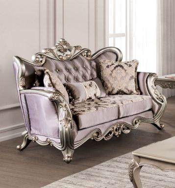 Loveseat, Champagne/Purple