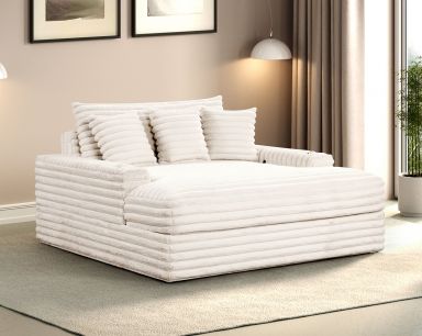 2 Arm Chaise, White