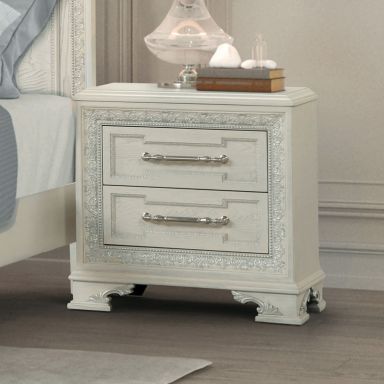 Nightstand w/ USB, Creamy White