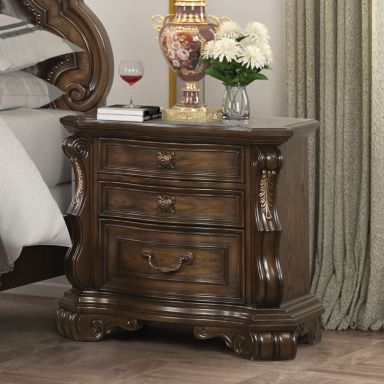 Nightstand W/ USB A-C, Dark Brown