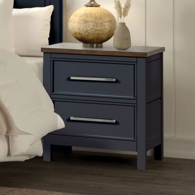 Nightstand, Blue/Dark Brown