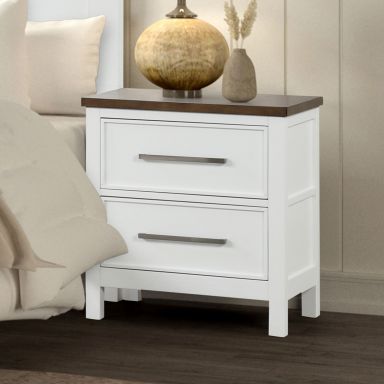 Nightstand, White/Dark Brown