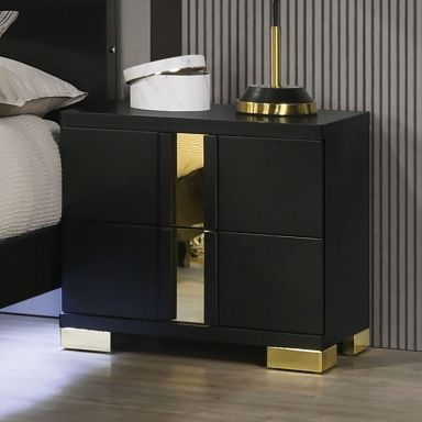 Nightstand, Black/Gold