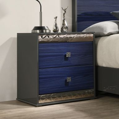 Nightstand, Ash Gray/Indigo Blue