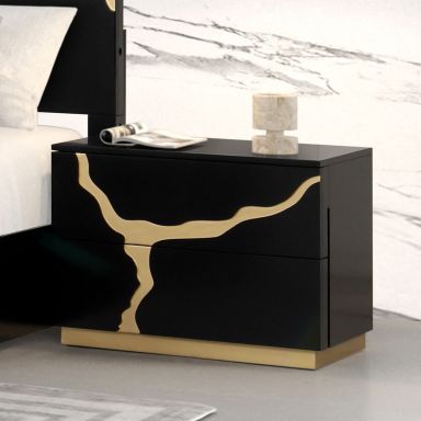 Nightstand, Black/Gold