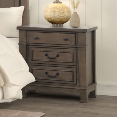Nightstand W/ USB, Dark Walnut