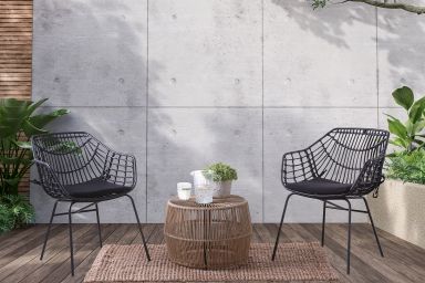 3 Pc. Patio Conversation Set, Black