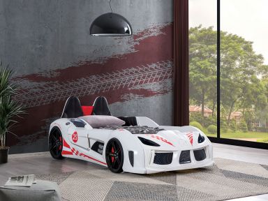 Twin Car Bed, White