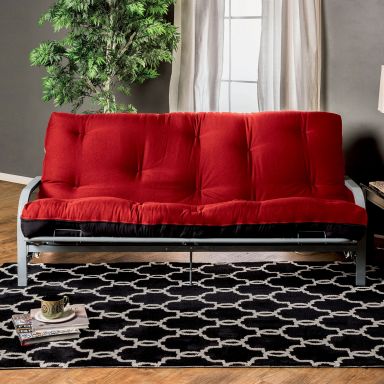 8" Red/Black Futon Mattress w/ Inner Spring