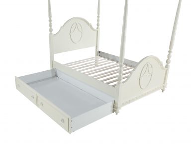 Dorothy Wooden Teenager Trundle (Twin)-Optional (Ivory)