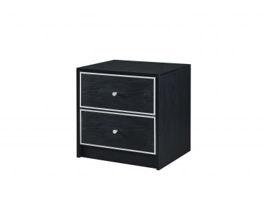 Jabir 2 Drawers Rectangular Accent Table (Black & Silver Finish)