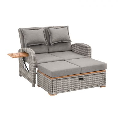 Reclining Chaise Lounge, Gray