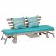 Convertible Sofa Daybed, Gray/Turquoise