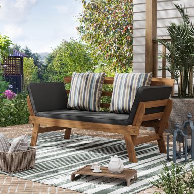 Convertible Sofa Daybed, Natural/Gray