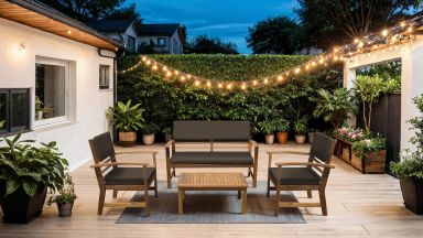 4 Pc. Patio Set, Brown/Natural