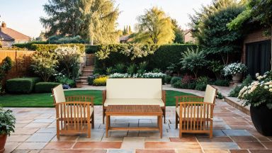 Table + Loveseat, Beige/Natural
