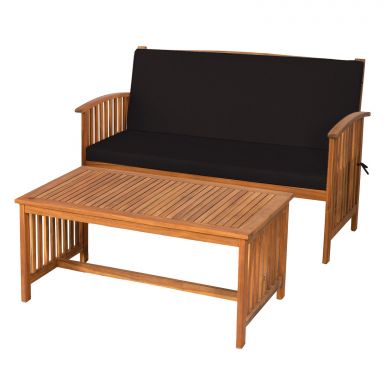 Table + Loveseat, Black/Natural