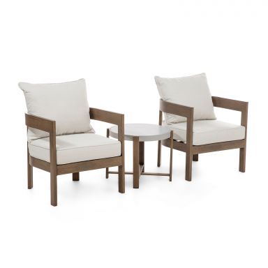 3 Pc. Patio Set, Natural/Beige