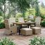 Ottoman (2/CTN), Beige/Natural Teak
