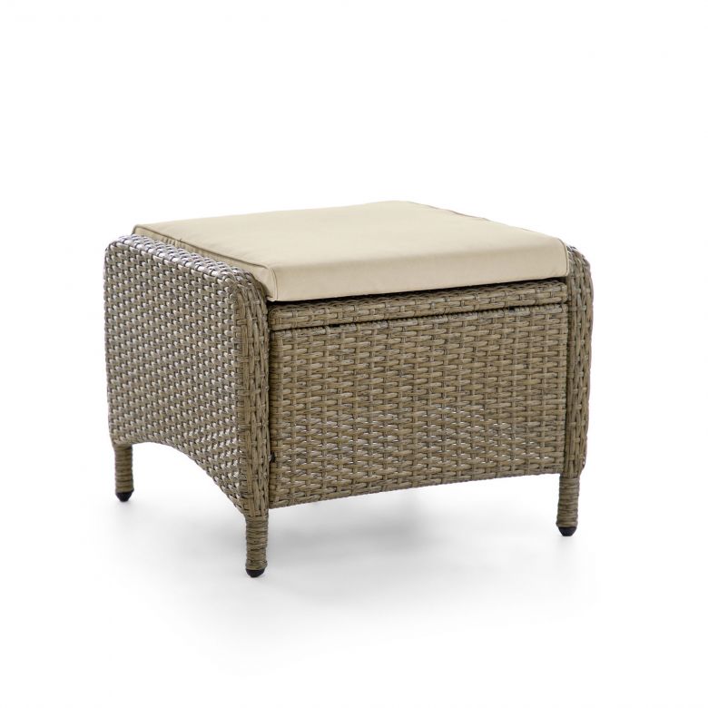 Ottoman (2/CTN), Beige/Natural Teak